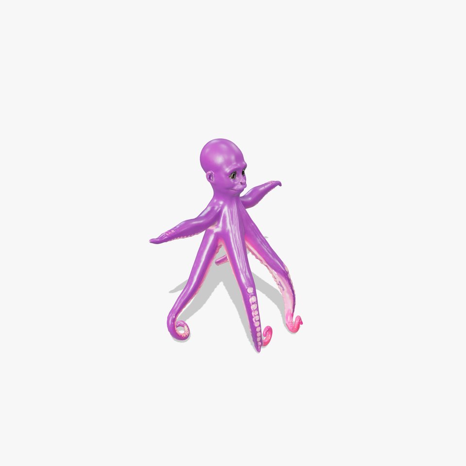 Purple Octopus Character model pack